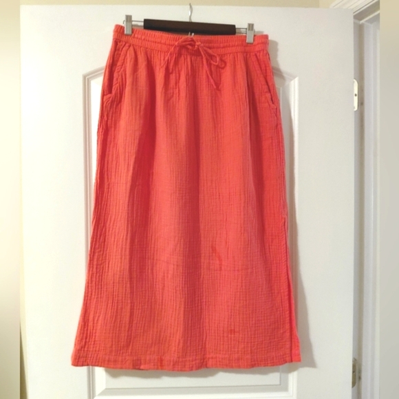 Universal THREAD Gauzy Coral Maxi Skirt Drawstring - Picture 1 of 5